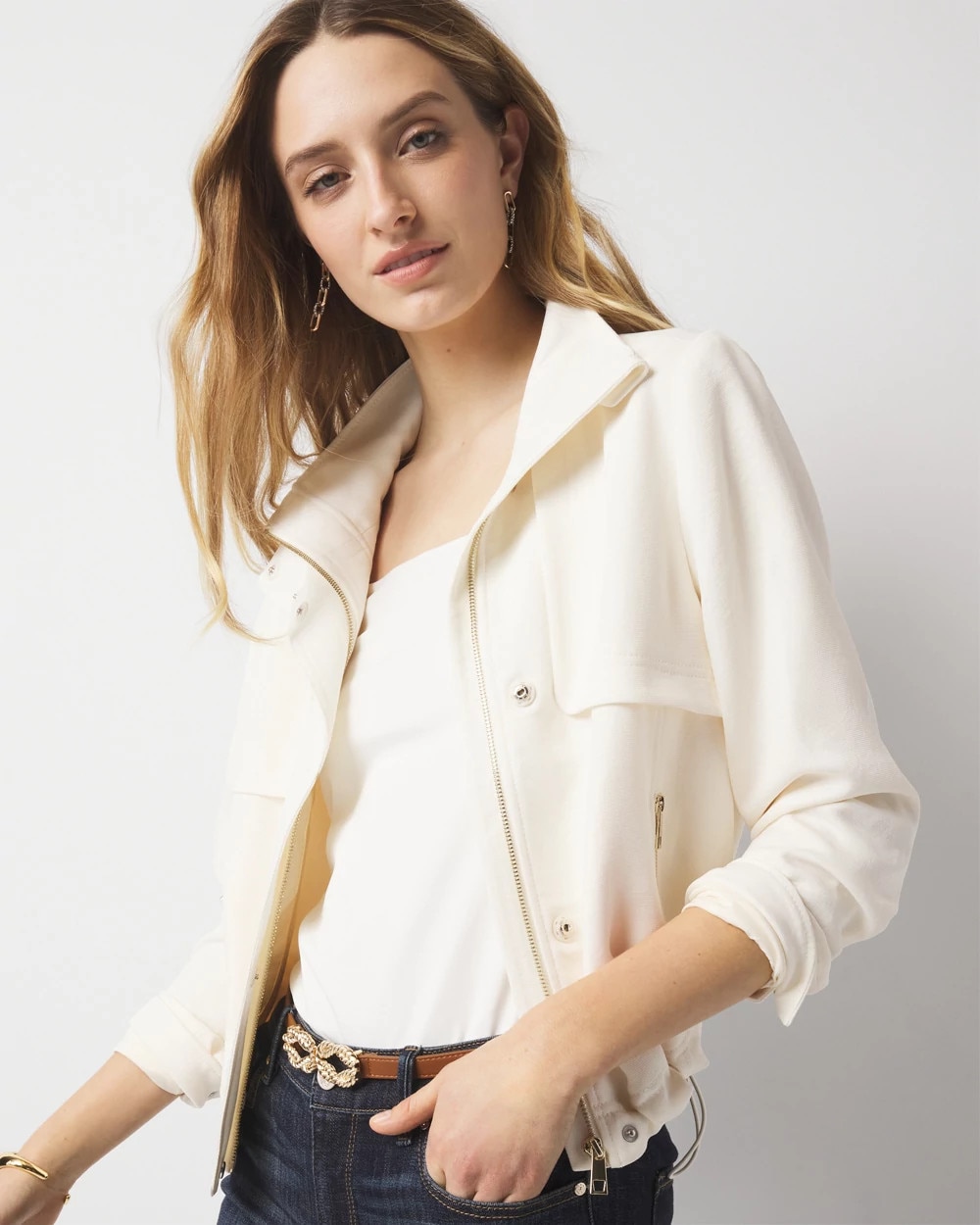 Y2K ホリスター Hollister Twill Zip-Up jacket Hollister Twill Zip-Up Jacket | Arden Fair